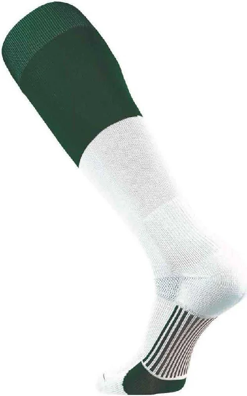 Business Sock for Men-TCK Endzone Football 2-Color Socks - Dark Green White