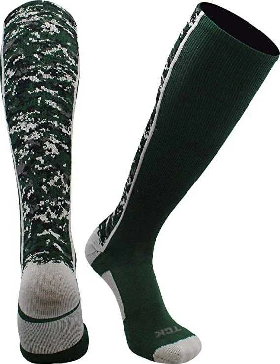 Patterned Sock for Women-TCK Digital Camo Knee High Socks - Green Camo