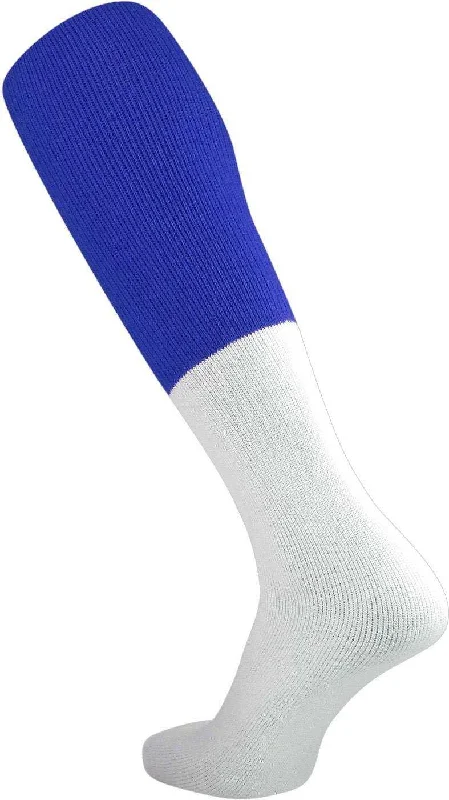 No Show Sock for Women-TCK Varsity Football 2-Color Tube Socks - Royal White