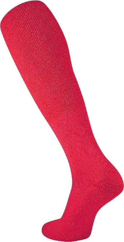 Animal Print Sock for Women-TCK Collegiate Football Tube Socks - Scarlet