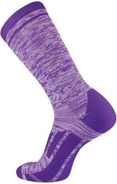 Gothic Sock for Women-TCK Heather Crew Socks - Purple White