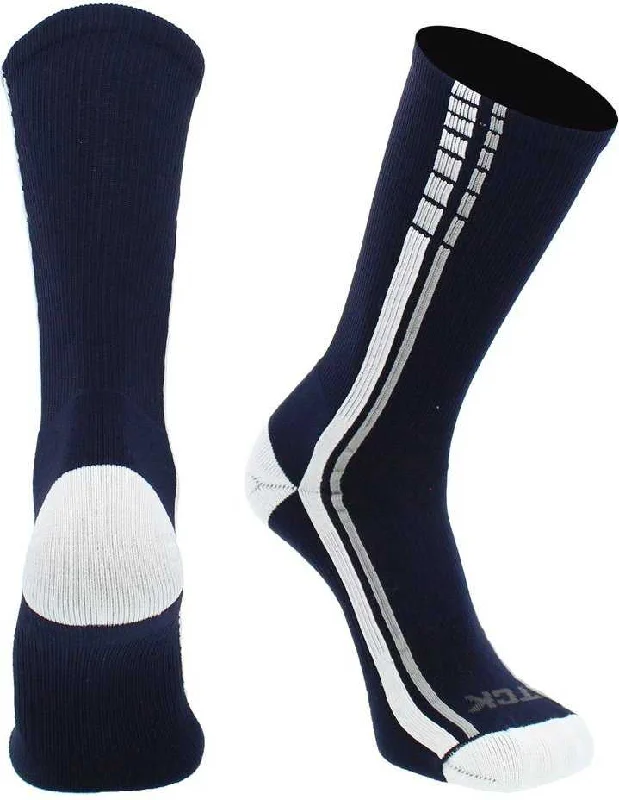 Bamboo Sock for Women-TCK Turbo Crew Socks - Navy White Gray