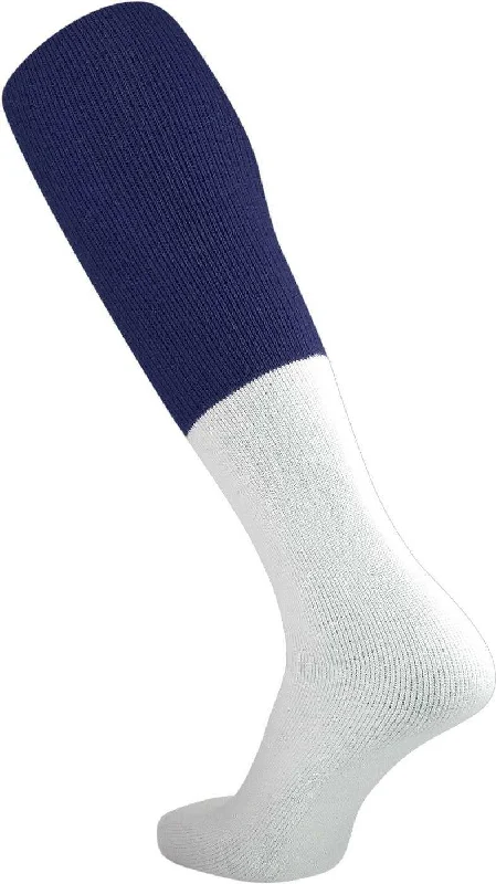 Seamless Sock for Men-TCK Varsity Football 2-Color Tube Socks - Navy White