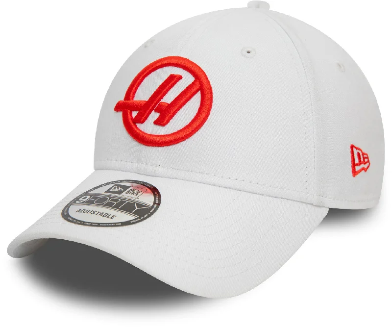 Straw Hat for Women-Haas F1 Team New Era 9Forty Essential White Team Cap