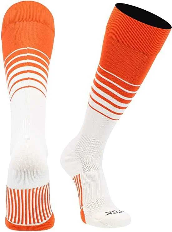 Holiday Sock for Women-TCK Elite Breaker Knee High Socks - Orange White