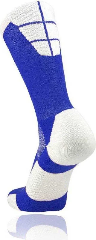 Satin Sock for Women-TCK Goalline 2.0 Crew Socks - Royal White