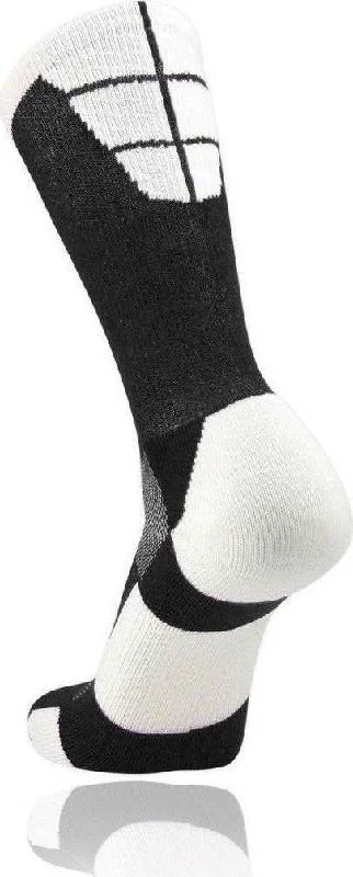 Sheer Sock for Women-TCK Goalline 2.0 Crew Socks - Black White