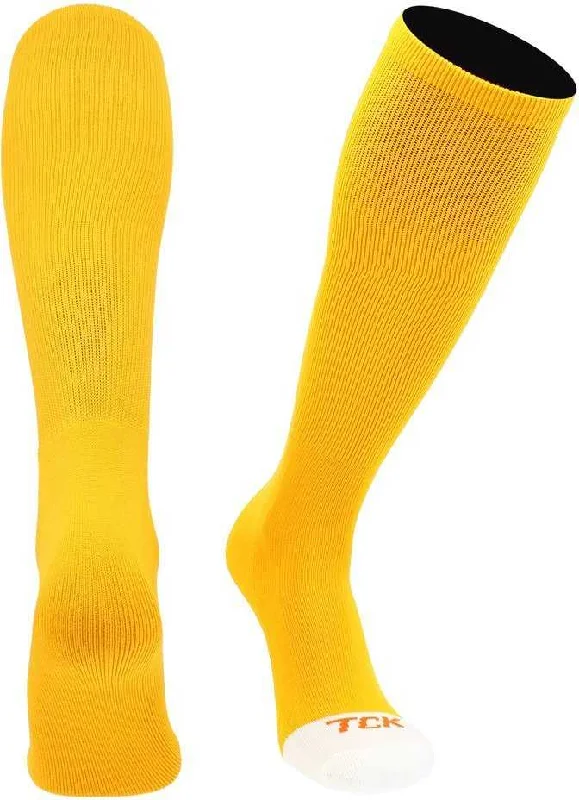 Steel Toe Boot Sock for Men-TCK Prosport Performance Knee High Tube Socks - Gold