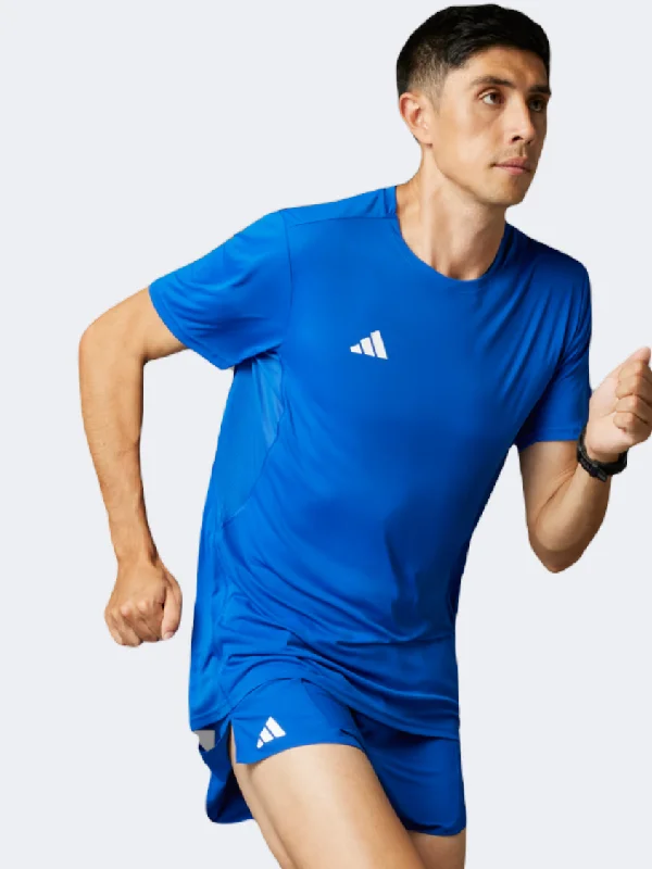 Moisture-Wicking T-Shirt for Men-Adidas Adizero Essentials Men Running T-Shirt Royal Blue