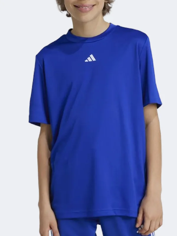 Campaign T-Shirt for Men-Adidas Essentials Logo Boys Sportswear T-Shirt Blue/White