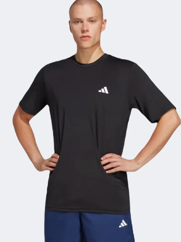 Breathable T-Shirt for Men-Adidas Essentials Stretch Men Training T-Shirt Black/White