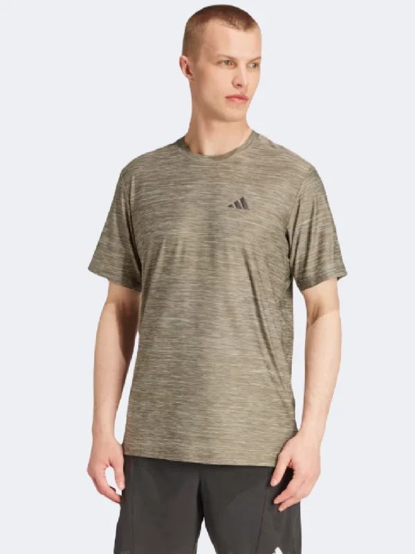 Sleep T-Shirt for Men-Adidas Essentials Stretch Men Training T-Shirt Shadow Olive/Black