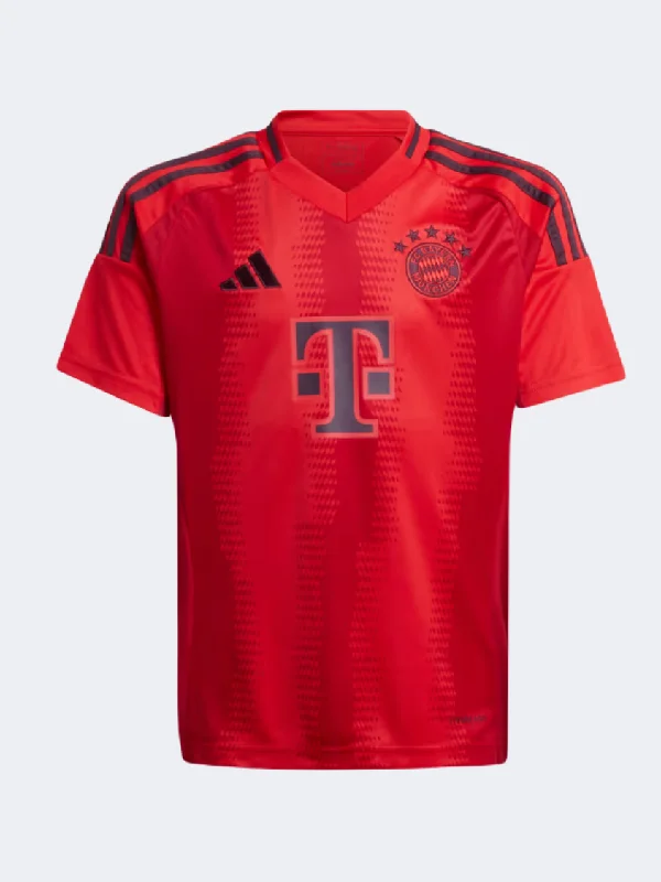 Fall T-Shirt for Women-Adidas Fc Bayern Munchen Home Kids Football T-Shirt Red