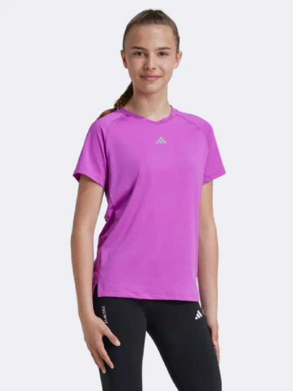 Plain T-Shirt for Men-Adidas Girls Sportswear T-Shirt Purple Burst/Silver