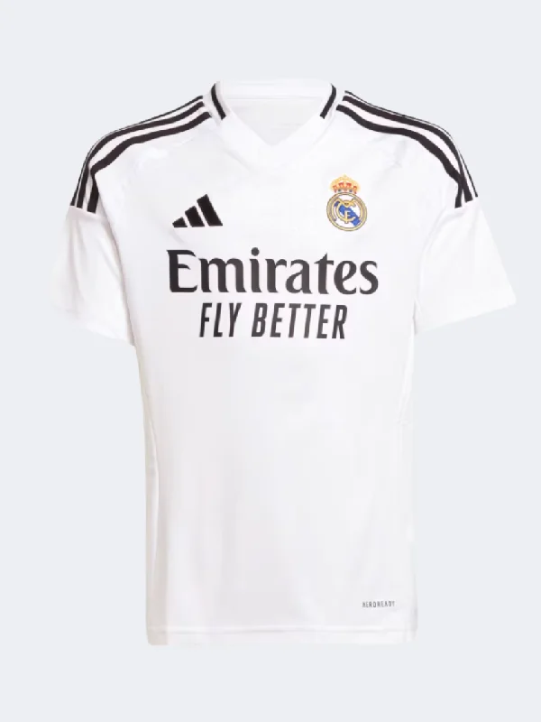 Work T-Shirt for Men-Adidas Real Madrid Home Boys Football T-Shirt White/Black