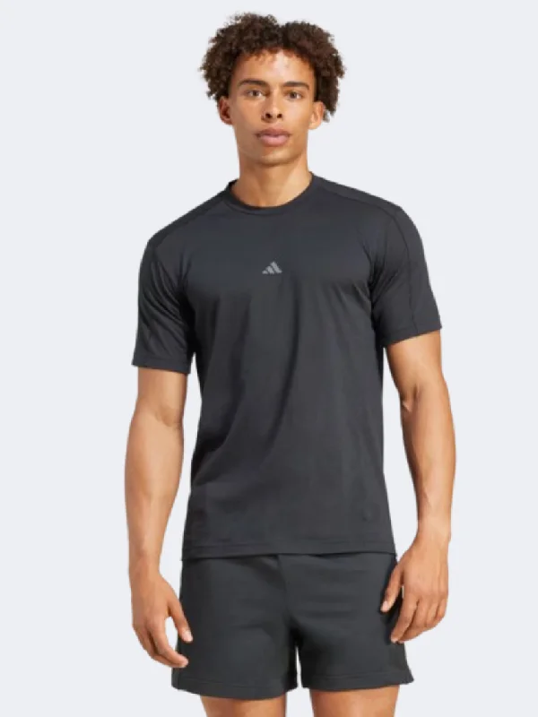 Lightweight T-Shirt for Men-Adidas Yoga Men Training T-Shirt Black