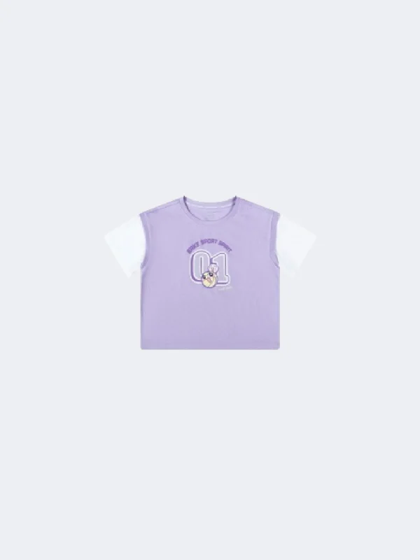 Erke Crew Neck Little-Girls Lifestyle T-Shirt Purple