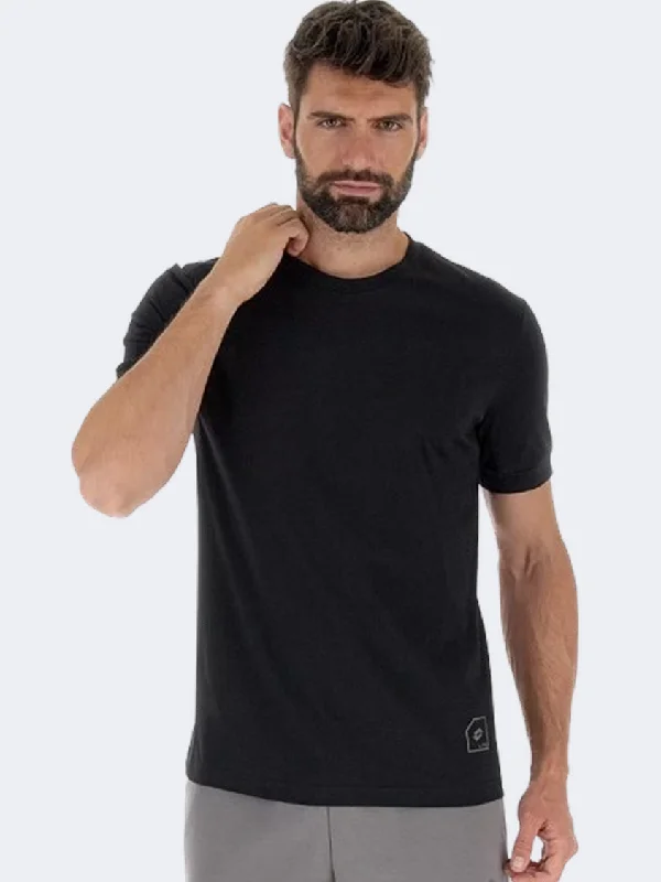 Sports T-Shirt for Men-Lotto Lab Men Lifestyle T-Shirt Black