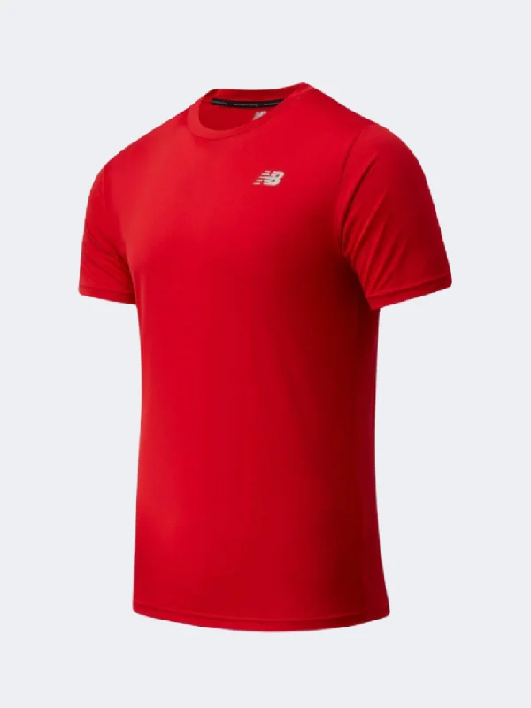 Fishing T-Shirt for Men-New Balance Core Run Men Performance T-Shirt Red Inline