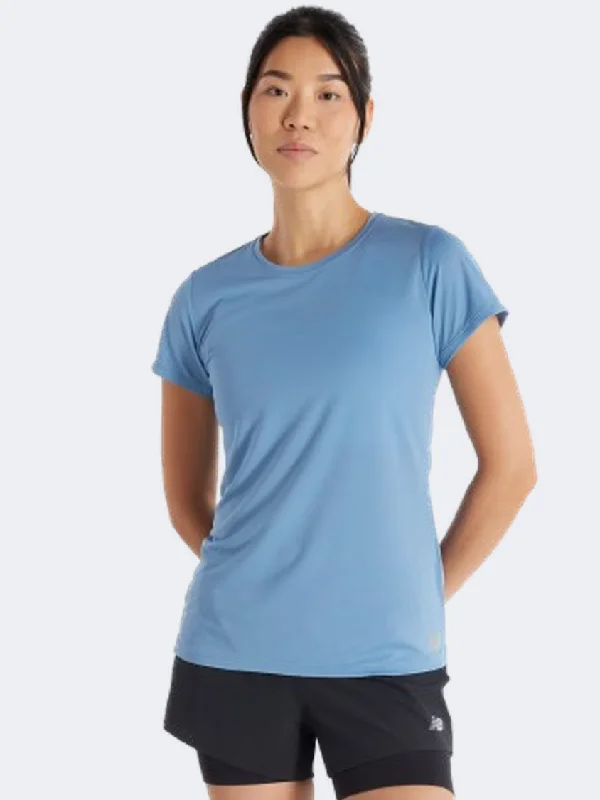 Music T-Shirt for Men-New Balance Core Run Women Performanc T-Shirt Heron Blue