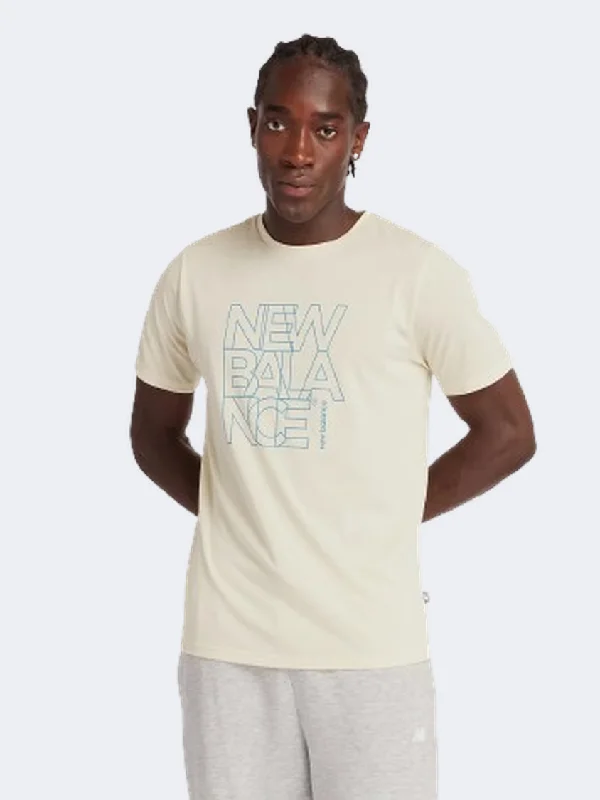 Sports T-Shirt for Men-New Balance Essential Heathertech Graphic Men Performanc T-Shirt Pale Moss