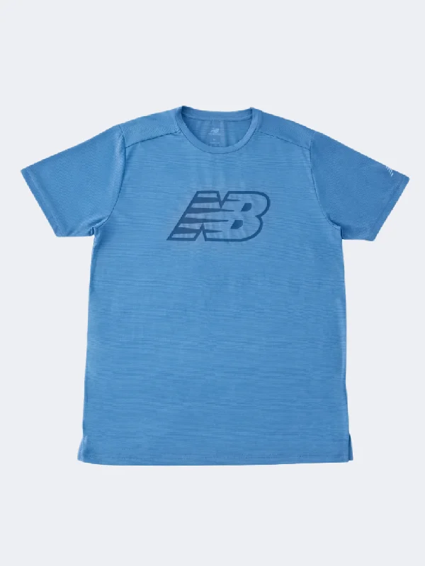 Camping T-Shirt for Women-New Balance Sport Essentials Men Performance T-Shirt Blue Agate