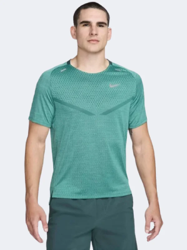 Formal T-Shirt for Men-Nike Df Techknit Men Running T-Shirt Green/Bicoastal