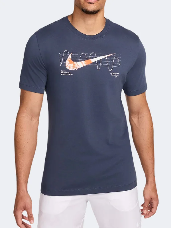 Yoga T-Shirt for Women-Nike Iykyk Graphic Men Running T-Shirt Thunder Blue