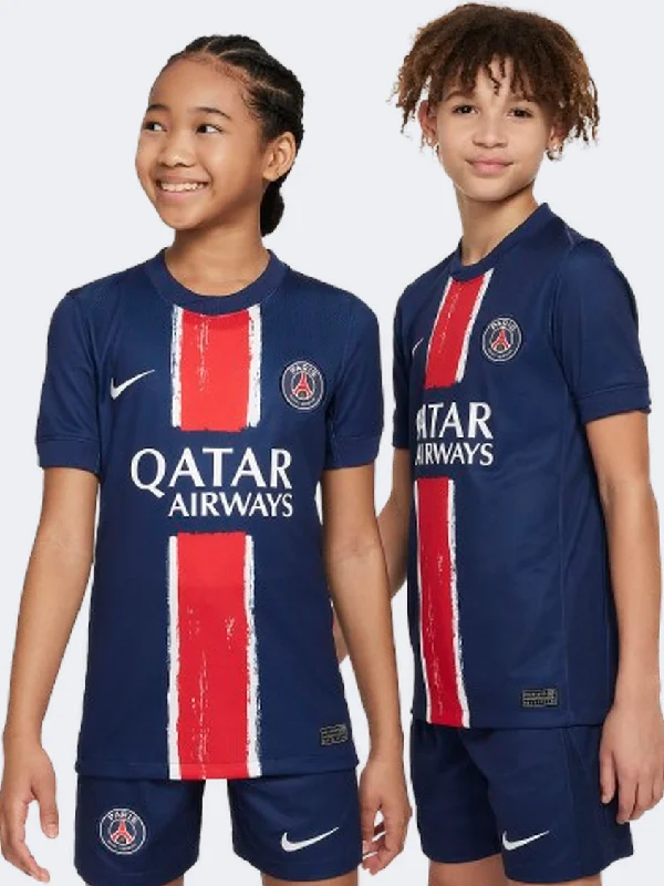 Football T-Shirt for Men-Nike Paris Saint Germain Df Jersey Stadium Home Boys Football T-Shirt Navy/White/Red