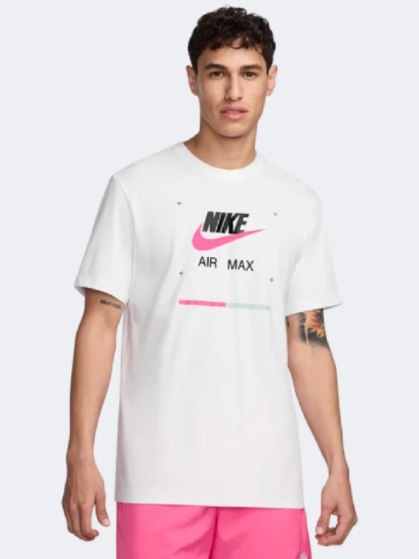 Gym T-Shirt for Women-Nike Sportswear Air Max Men Lifestyle T-Shirt White