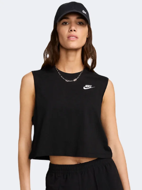 Work T-Shirt for Men-Nike Sportswear Club Women Lifestyle T-Shirt Black/White