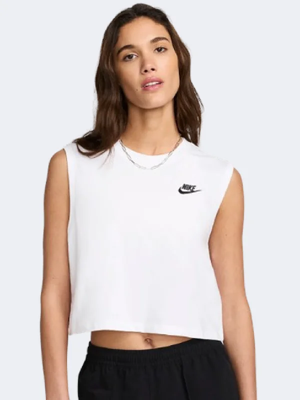 Military T-Shirt for Women-Nike Sportswear Club Women Lifestyle T-Shirt White/Black