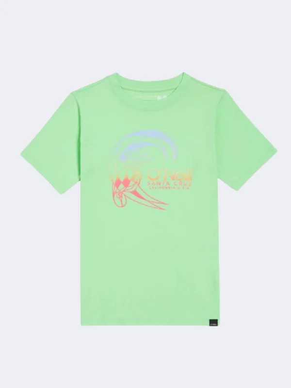 Cartoon T-Shirt for Men-Oneill Circle Surfer Boys Beach T-Shirt Neon Green