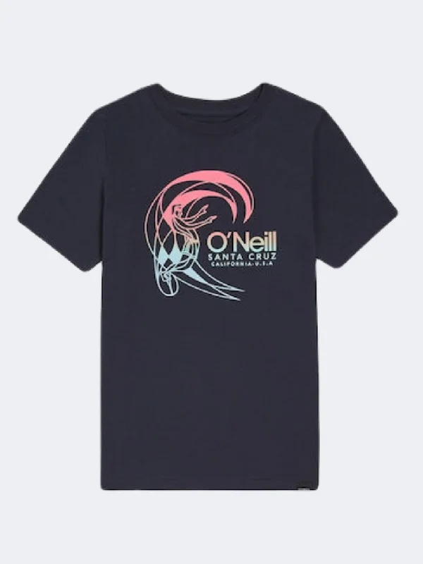 Cartoon T-Shirt for Women-Oneill Circle Surfer Boys Beach T-Shirt Outer Space