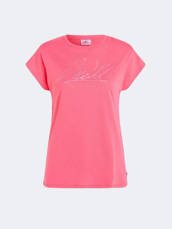 Movie T-Shirt for Women-Oneill Essentials Women Beach T-Shirt Pink