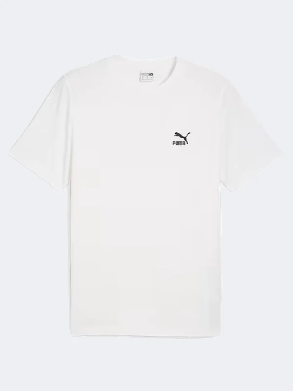 Hunting T-Shirt for Women-Puma Classics Small Logo Men Lifestyle T-Shirt White