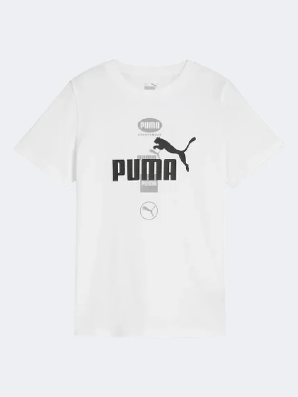 Hunting T-Shirt for Men-Puma Power Graphic Boys Training T-Shirt White