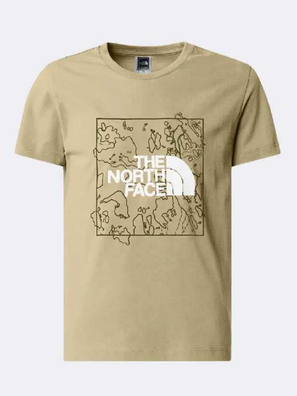 Embroidered T-Shirt for Men-The North Face New Graphic Kids Lifestyle T-Shirt Gravel/Forest Olive