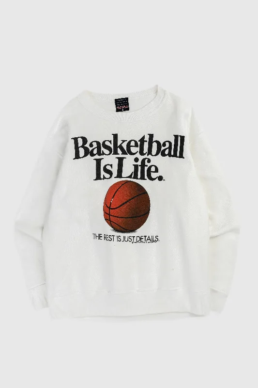 Long Sleeve Polo Shirts-Vintage Basketball Sweatshirt - M