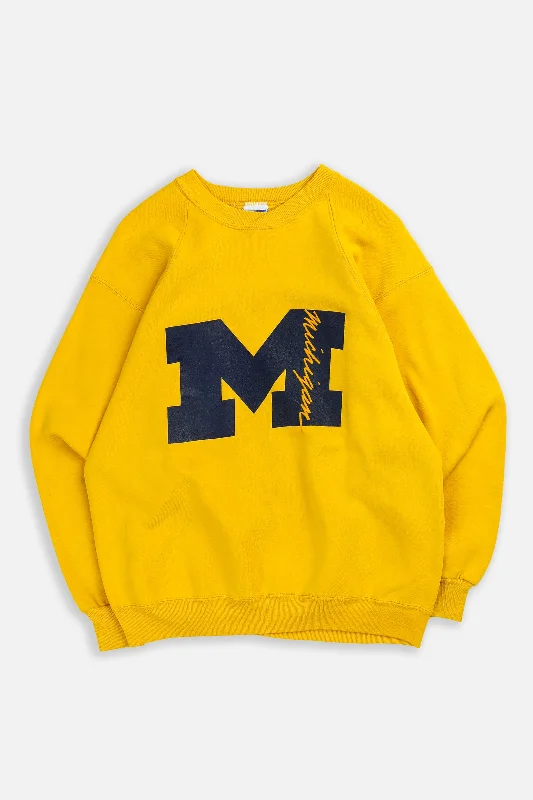 Long Sleeve Yoga Shirts-Vintage Michigan Sweatshirt - M