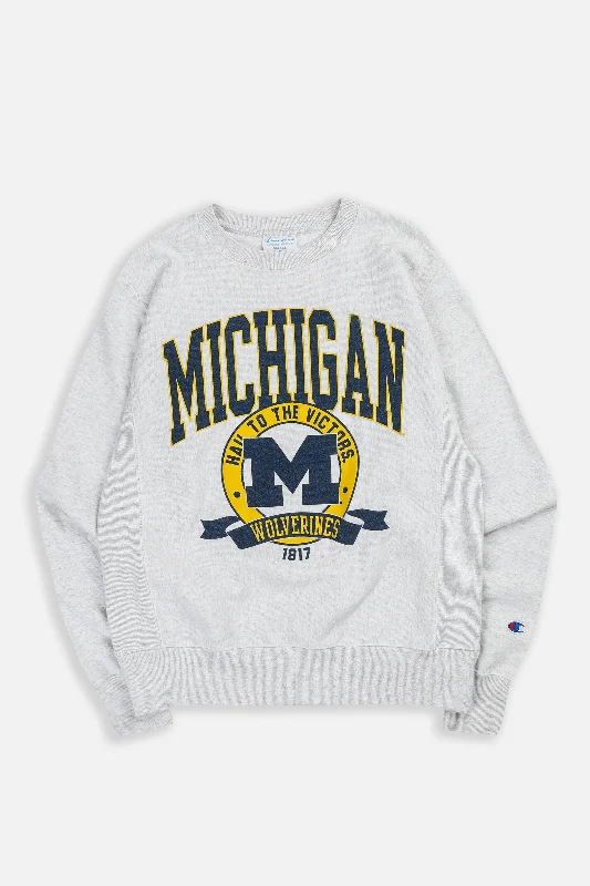 Long Sleeve Workout Shirts-Vintage Michigan Wolverines Sweatshirt - S