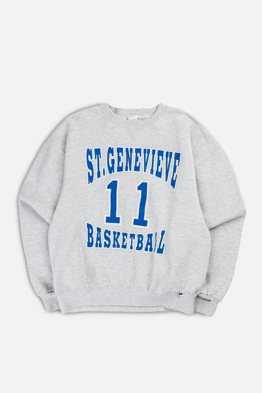 Long Sleeve Christian Shirts-Vintage St. Genevieve Basketball Sweatshirt - L