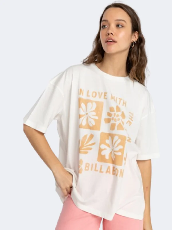 Moisture-Wicking T-Shirt for Women-Billabong In Love With The Sun Women Lifestyle T-Shirt Salt Crystal