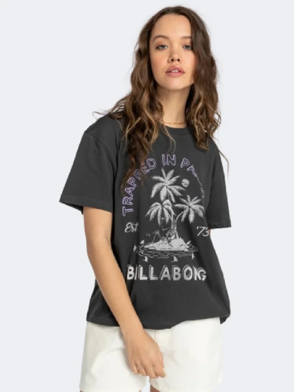 Anti-Wrinkle T-Shirt for Women-Billabong Trapped In Paradise Women Lifestyle T-Shirt Off Black