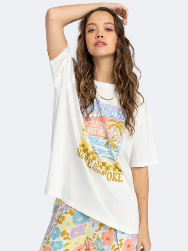 Anti-Wrinkle T-Shirt for Men-Billabong Wake Up And Stoke Women Lifestyle T-Shirt Salt Crystal