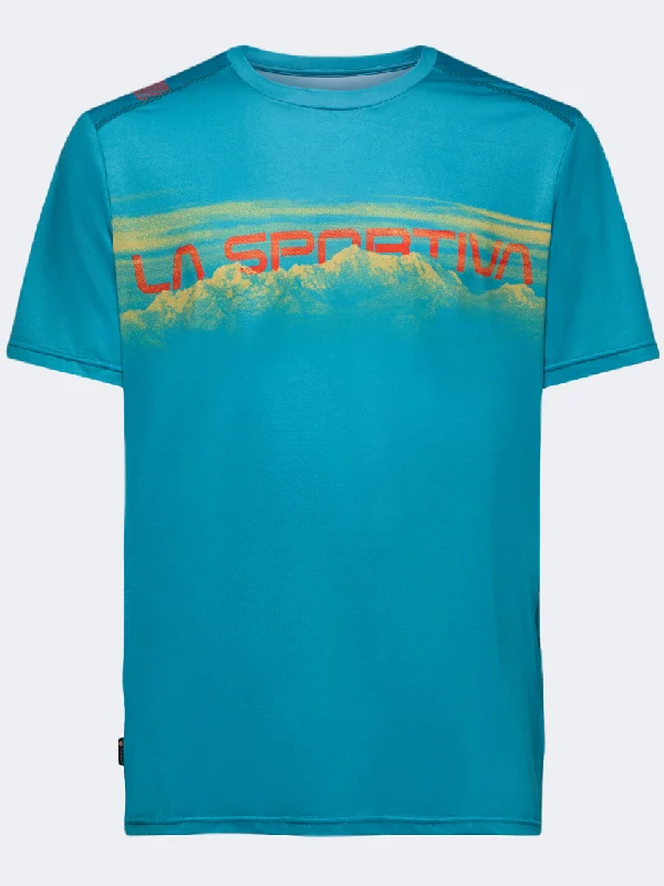 Workout T-Shirt for Women-La Sportiva Horizon Men Hiking T-Shirt Tropic Blue