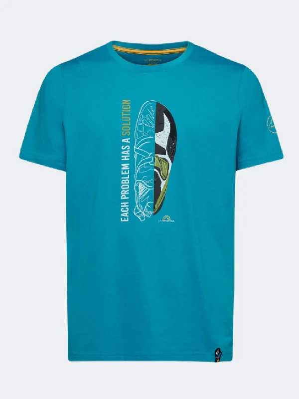 Hunting T-Shirt for Men-La Sportiva Solution Men Climbing T-Shirt Tropic Blue