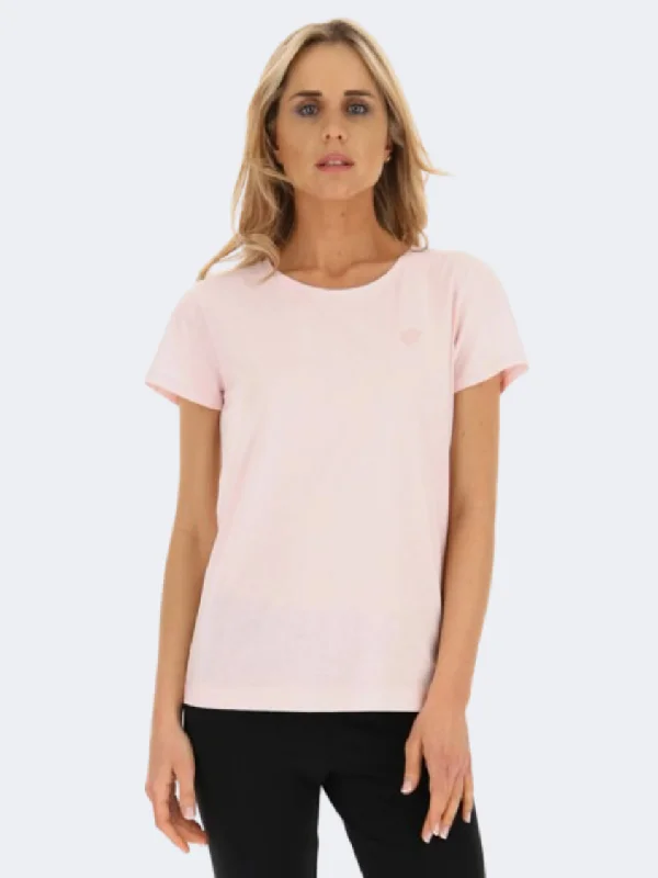 Crew Neck T-Shirt for Women-Lotto Msc Women Lifestyle T-Shirt Pink