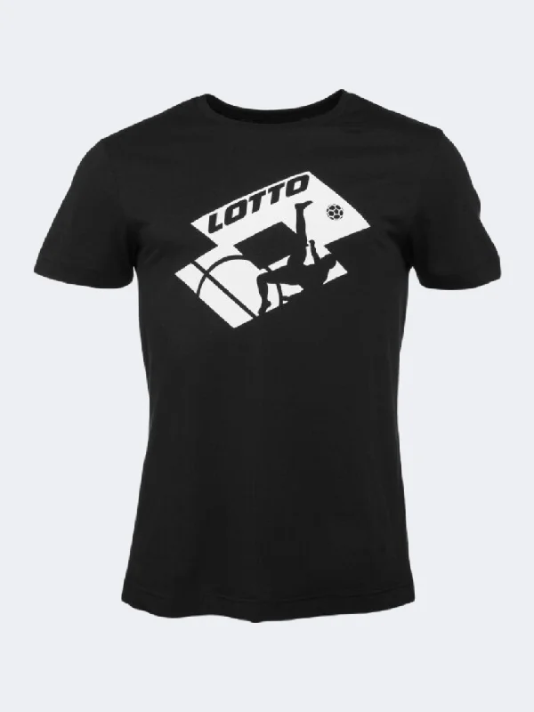 Cotton T-Shirt for Women-Lotto Soccer Club Men Lifestyle T-Shirt Black