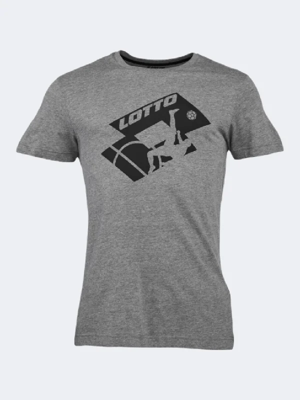 Cotton T-Shirt for Men-Lotto Soccer Club Men Lifestyle T-Shirt Castle Grey